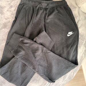 Nike Kids Black Jogger Sweatpants with White Swoosh